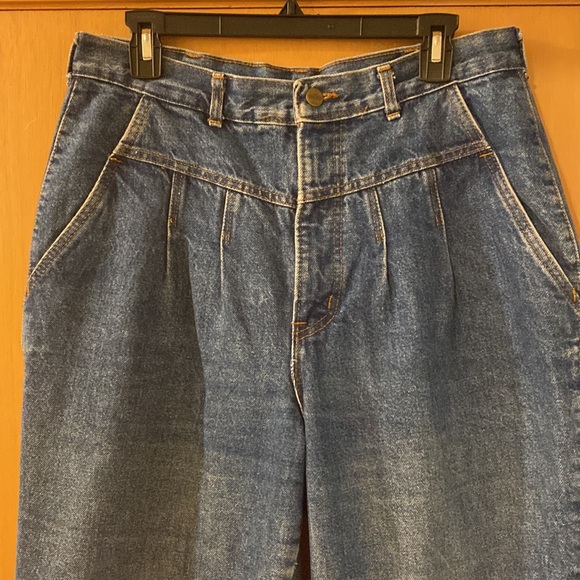 Chic Vintage Mom Jeans Pleated Tapered High Rise Made in USA Plus Size 16-18 - Picture 2 of 12